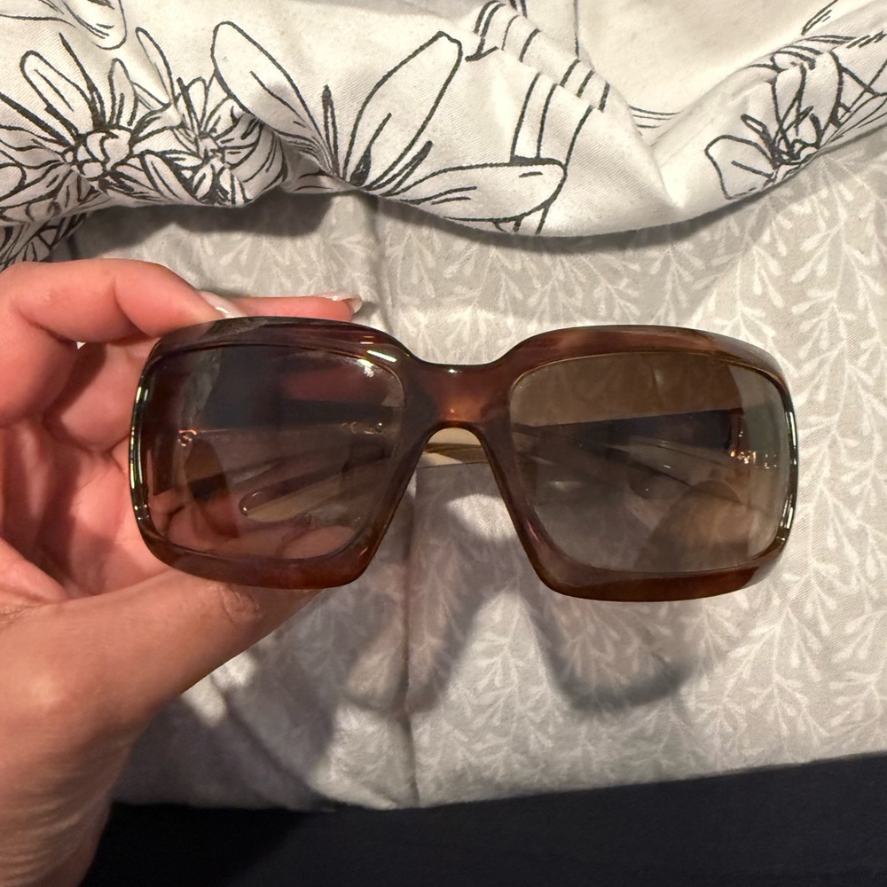 Prada Brown Oversized Sunglasses with Square Frame